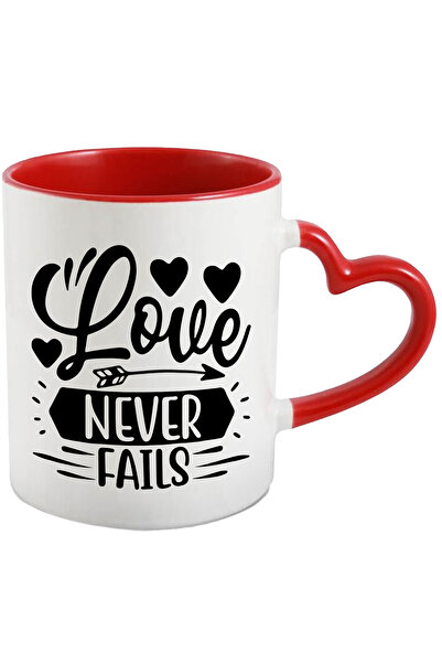 StoryGift Romania Cana cu inimioare si textul "Love never fails" - iubirea nu...