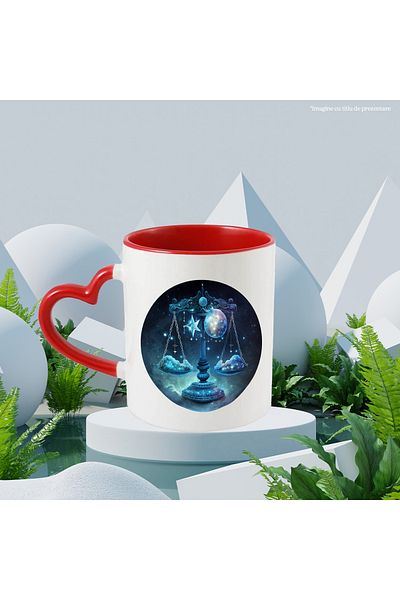 StoryGift Romania Mug with a scale | illustration | zodiac | clouds | circle | astral | sky | peace | arm, Cu ,STG