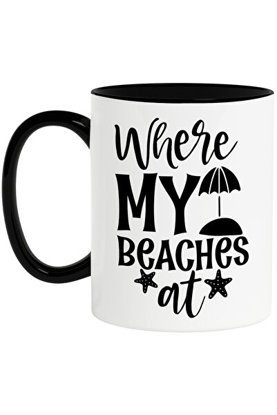 StoryGift Romania Cana cu mesajul in engleza "Where my beaches at" - unde sun...