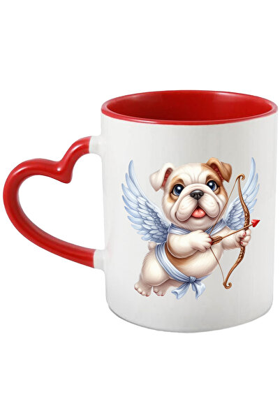 StoryGift Romania Cana cu un catel vesel Cupidon | ilustratie | trage cu arcu...