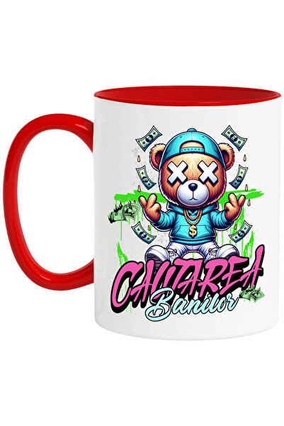 StoryGift Romania Cana cu Urs De Plus Stil Gangster, Bancnote Bani In Zbor, T...