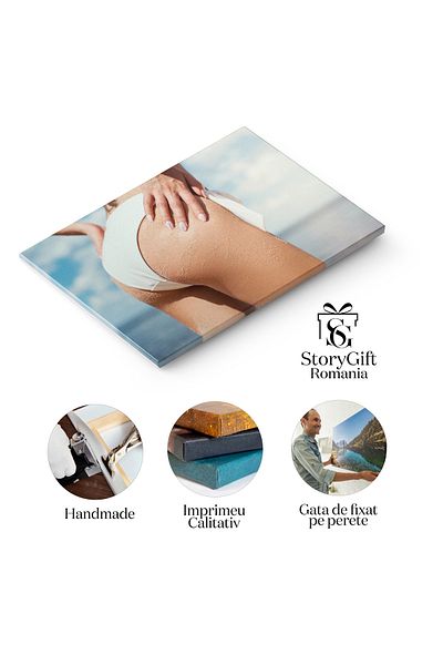 StoryGift Romania Tablou Canvas: Silueta Estivala, Femeie In Costum De Baie - Vacanta, Natura, Relaxare