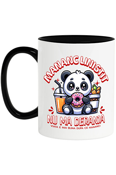StoryGift Romania Cana cu Urs Panda Cu Gogoasa Glazurata Fresh Portocale Text...