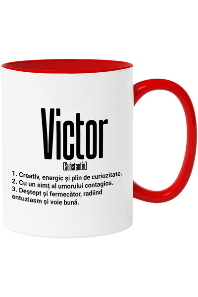 StoryGift Romania Cana Cu Numele Victor, Cu Mesaj Motivational, Creativ, Ener...