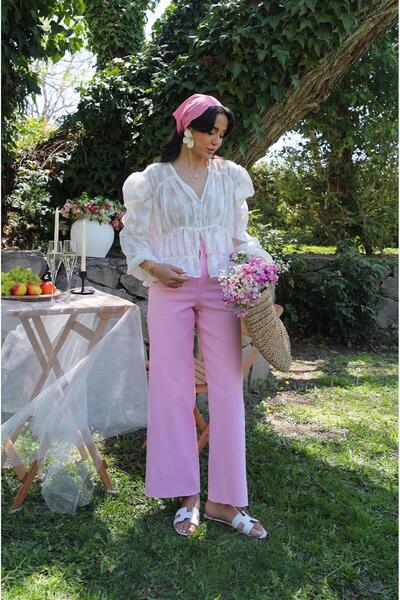 Havoş Pink Cropped Flare Jean