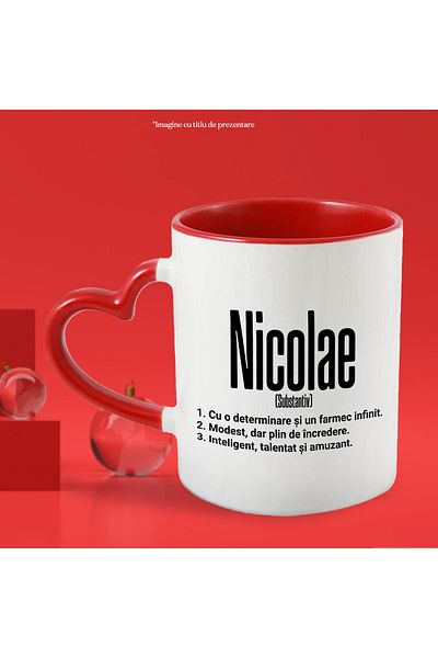StoryGift Romania Mug With Name Nicolae, Determination, Modest, Intelligent, Funny, Personalized, , With ,STG.