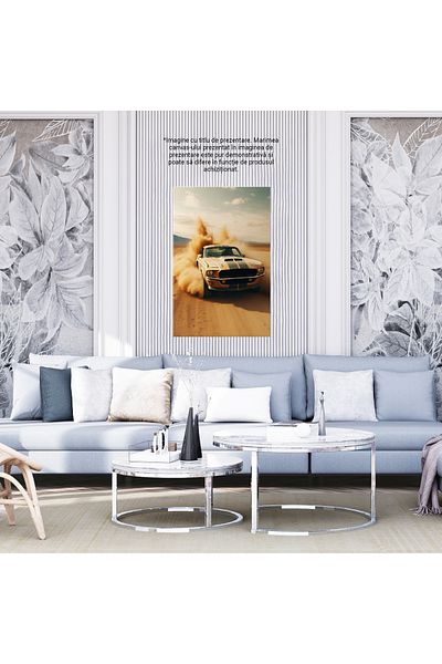 StoryGift Romania Tablou Canvas: Masina Dodge Pe Teren - Mult Praf Viteza Pictura Digitala