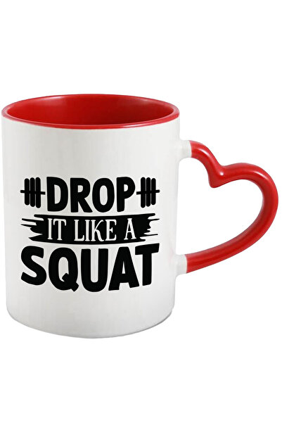 StoryGift Romania Cana cu haltera si mesajul "Drop it like a squat" - genufle...