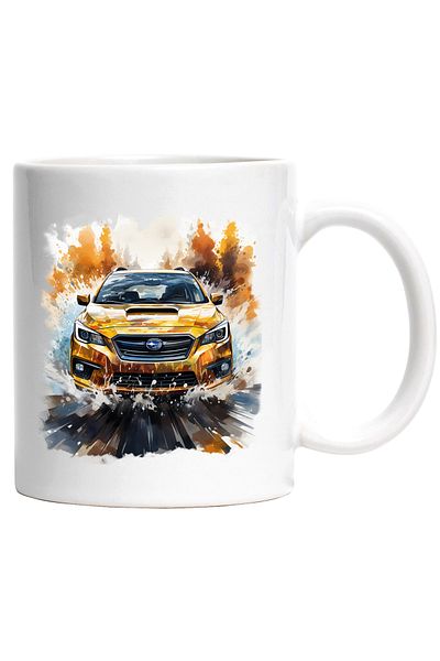 StoryGift Romania Cana Cu Masina, Brand, Viteza, Apa, Cer, Ilustratie, Multicolor 330 ml, Ceramica, Cu Maner Alb