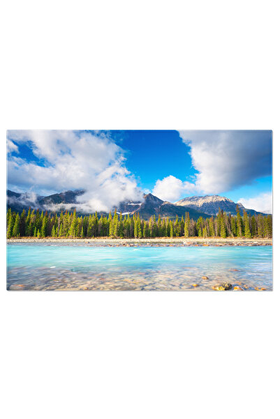 StoryGift Romania Tablou Canvas Peisaj Montan In Timpul Zilei, Rau Si Padure,...