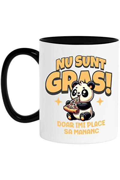 StoryGift Romania Cana cu Panda Gras Cu Felie Pizza Vesel Text Haios Iubitori...