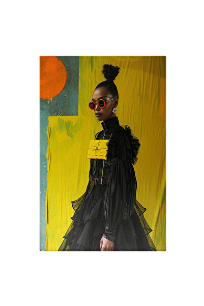 StoryGift Romania Tablou Canvas Creola Cu Ochelari Portocalii Si Par Prins In...