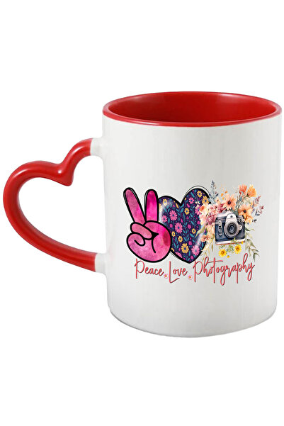 StoryGift Romania Cana cu mesajul "Peace, love, photography", ilustratie, act...