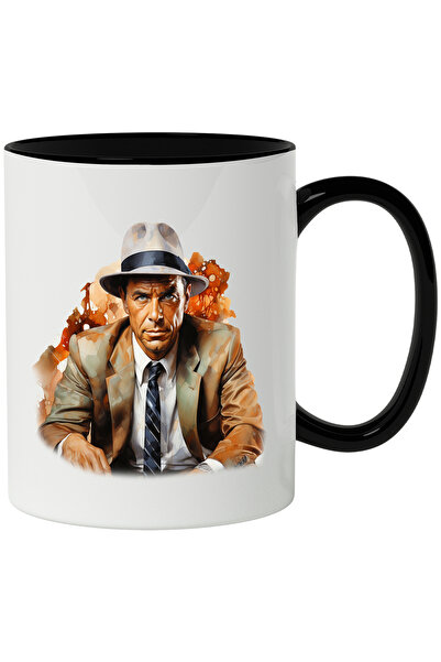 StoryGift Romania Cana Cu Frank Sinatra, Celebritate, Cantaret, Artist, Multicolor 330 ml, Ceramic, Cu Maner Negru