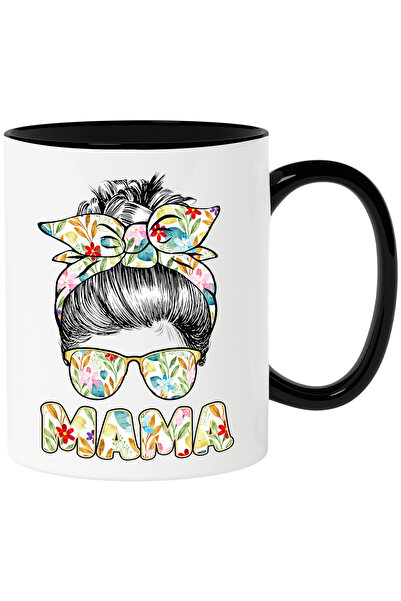 StoryGift Romania Cana cu mesajul "Mama", ilustratie, mama, flori, parul prin...