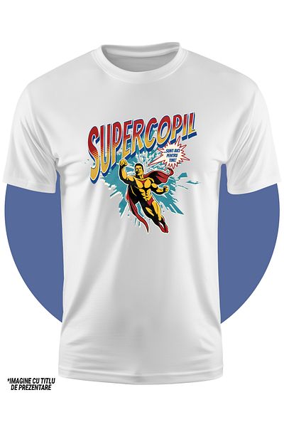 StoryGift Romania Tricou Copii Baieti Super Copil SuperErou Sunt Aici Pentru Tine 100% Bumbac, Unisex, Alb,