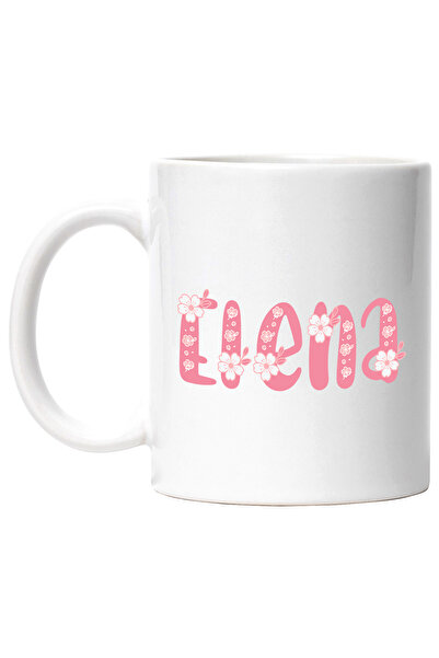 StoryGift Romania Cana Cu Numele Elena, Flori, Colorat, Roz, Dragut, 330ml, C...