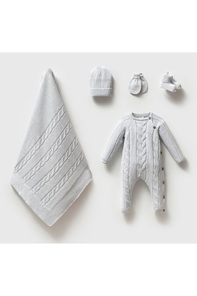 Nipperland 100% Organic Cotton Gots Safety Certified Set of 5 Hospital Release 0-3Months Newborn