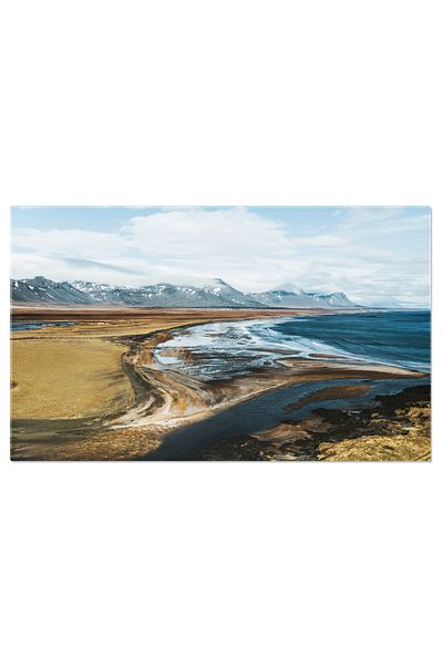 StoryGift Romania Tablou Canvas: Coasta Islandeza, Munti Si Mare, Peisaj Natural, Calatorie In Islanda