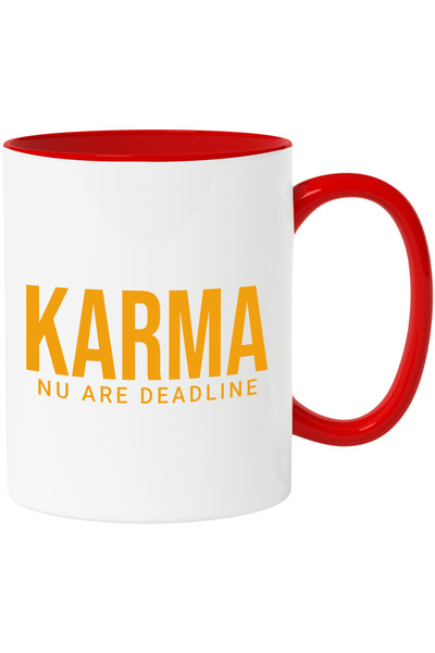 StoryGift Romania Cana cu Design In Limba Romana colorat Karma Nu Are Deadlin...
