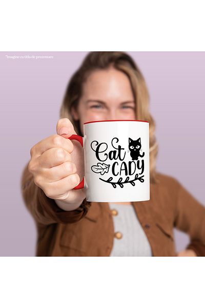 StoryGift Romania Mug with a kitty and the text "Cat caddy" - the kitty that carries the balls with Handle R, Cu, STG.