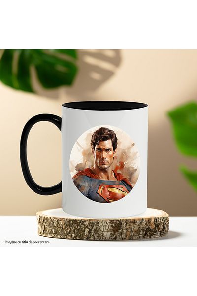 StoryGift Romania Mug With Superman, DC, Henry Cavill, Sand, Superhero, Multicolor 330 ml, Ceramic, With