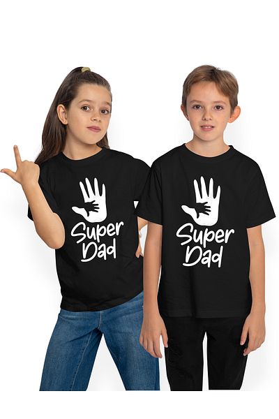 StoryGift Romania Tricou Copii pentru un tata apreciat de copiii sai cu textul "Super dad" 100% Bumbac, Unis