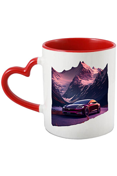 StoryGift Romania Cana Cu Masina, Munte, Zapada, Apus, Sosea, Multicolor 330 ...