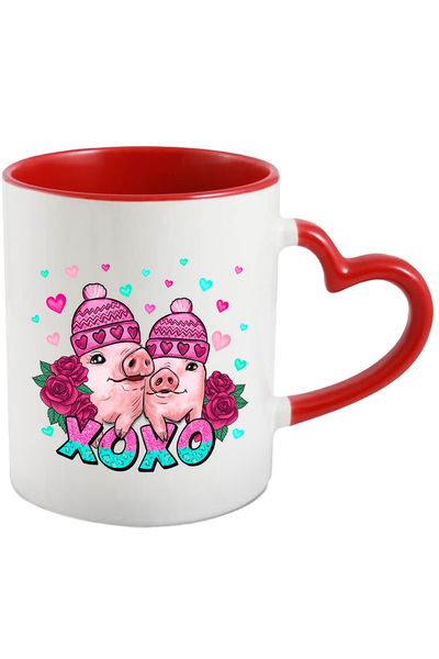 StoryGift Romania Cana cu 2 purcelusi cu mesajul "xoxo", Valentine's Day, ilu...