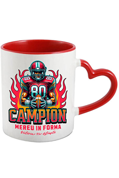 StoryGift Romania Cana cu Jucator De Fotbal American Casca Uniforma Roz Flaca...