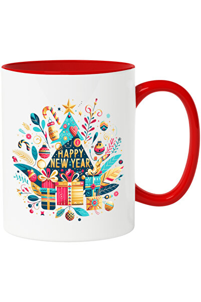 StoryGift Romania Cana cu un brad de Craciun cu mesajul "Happy New Year" | il...