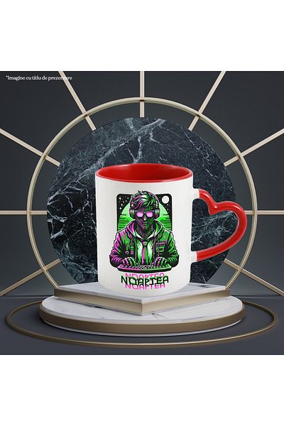 StoryGift Romania Mug Night. In the light of screens, we create programmer dreams, 330ml, Ceramic with Ma, Cu, STG.