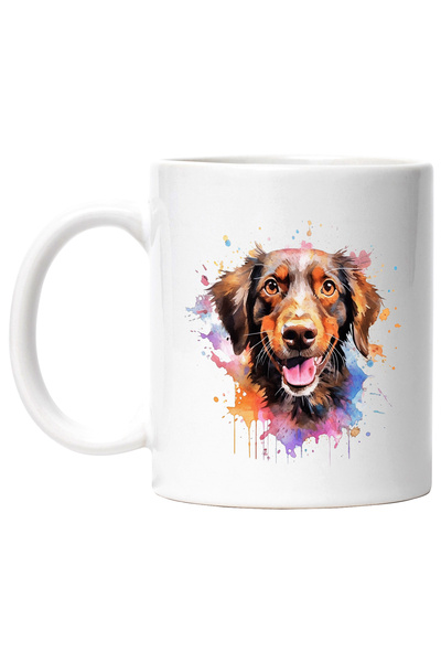 StoryGift Romania Cana Cu Caine, Stropi, Vopsea, Watercolor, Zambet, Multicol...