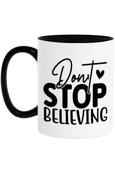 StoryGift Romania Cana cu inimioara si mesaj motivational "Don't stop believi...