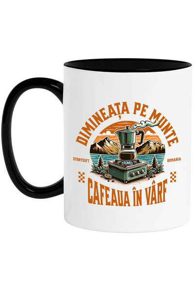 StoryGift Romania Cana cu View Montan Cu Cafea Fierbinte Text Dimineata Pe Mu...