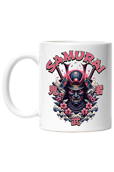 StoryGift Romania Cana Samurai - Flori, Sabie, Ilustratie, 330ml, Ceramic cu ...