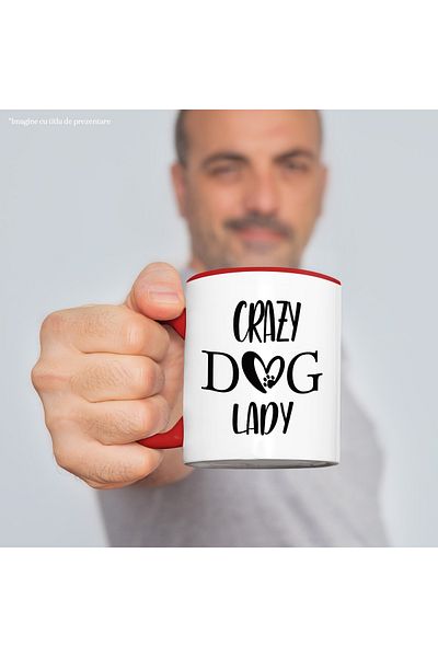 StoryGift Romania Mug for a lady dog ​​breeder - the craziest one with Red Handle, With Ro Handle, STG.