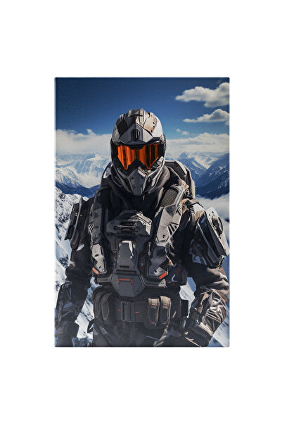 StoryGift Romania Tablou Canvas: Motociclist Cu Casca Protectoare Si Costum P...