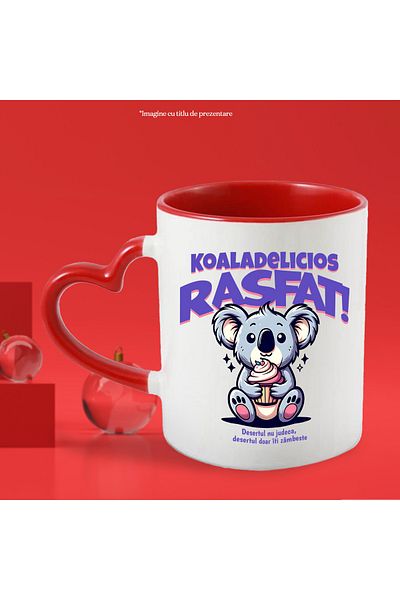 StoryGift Romania Koala mug delicious pampering, dessert doesn't judge you just smiles, sweets, 330ml,, With ,STG
