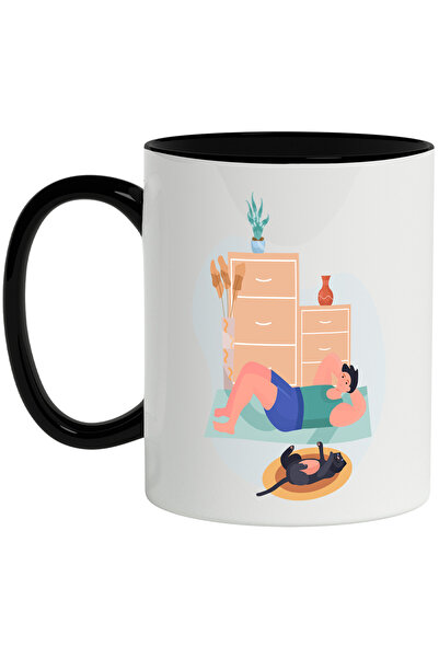 StoryGift Romania Cana cu Fitness, Sport, Saltea, Pisica, Multicolor 330 ml, ...