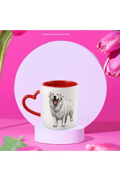 StoryGift Romania Mug with a fat dog | illustration | white | tongue out | good | for lover, With ,STG