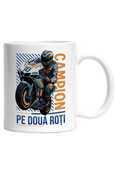 StoryGift Romania Cana om pe motor campion pe doua roti sport , 330ml, Cerami...