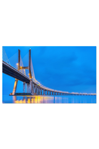 StoryGift Romania Tablou Canvas Podul Vasco Da Gama In Lisabona La Amurg, Arhitectura, Peisaj Urban, Lumina 4640