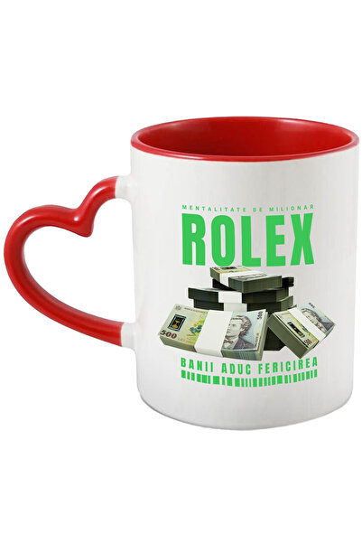 StoryGift Romania Cana _Rolex_ - Banii Aduc Fericirea, 330ml, Ceramica cu Man...