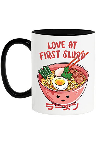 StoryGift Romania Cana cu mesajul "Love at first slurp", ilustratie, mancare,...
