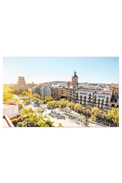 StoryGift Romania Tablou Canvas Vedere La Orasul Barcelona In Amurg Barcelona...