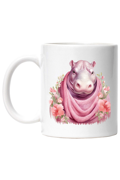 StoryGift Romania Cana cu un hipopotam nervos | ilustratie | floricele | hain...