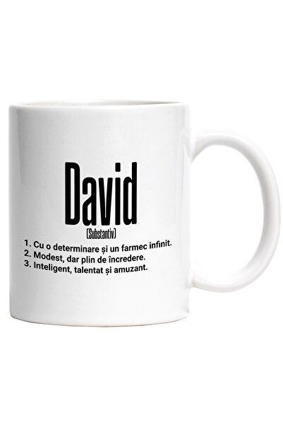 StoryGift Romania Cana Cu Numele David, Determinare, Modest, Inteligent, Amuz...