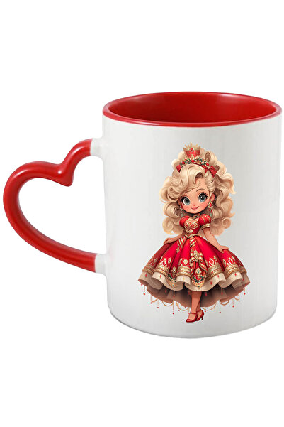 StoryGift Romania Cana cu o fetita dragalasa | ilustratie | ornamente rosii p...