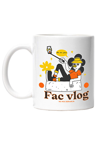 StoryGift Romania Cana rata facand vlog, selfie, nu ma deranja, 330ml, Cerami...